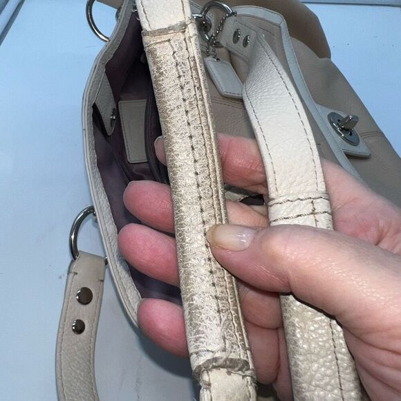 Coach‎ 2012 Tan and Cream Penelope Pebbled Leather Bag - Picture 14 of 15